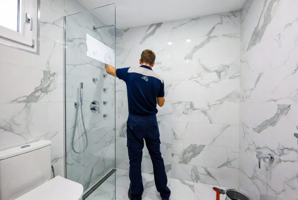 installation douche italienne luxe par plombier expert genève