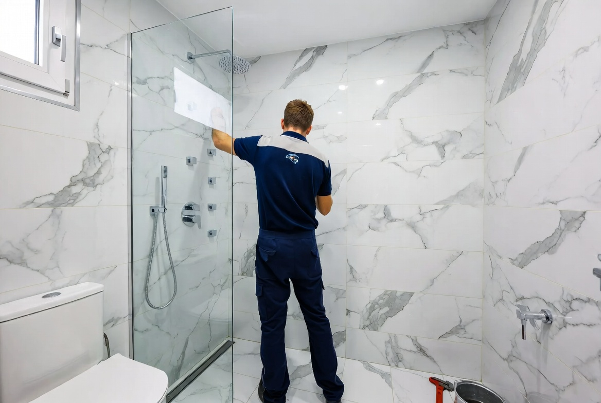 installation douche italienne luxe par plombier expert genève